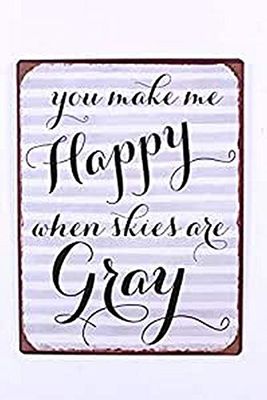 La Finesse Decoratieve Hangende Beschilderde Metalen Muur Plaque/Teken, You Make Me Happy.