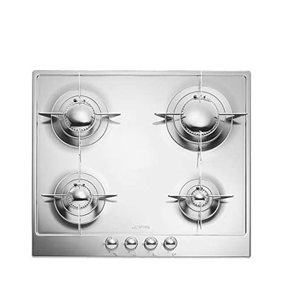 SMEG P64ES, placa de gás de piano, aço inoxidável polido