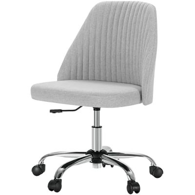 DUMOS Bureaustoel, make-uptafel, stoel, kleine bureaustoelen met wieltjes, schattige draaistoel met rugleuning, zonder mouwen, voor thuiskantoor, bureaustoel