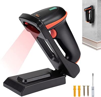 Tera D5100-CR Support Mural 1D 2D QR sans Fil 2,4 GHz Filaire USB 2.0 Filaire Scanner Manuel Lecteur de Code Barre Mural avec Support Pliable réglable