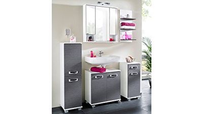 Schildmeyer Cadiz Ensemble de 4 Meubles de Salle de Bain Gris