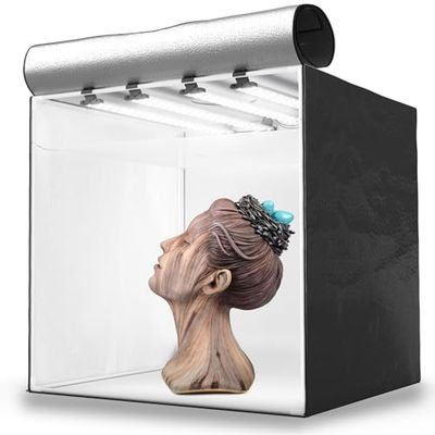 HAVOX - HPB-80XD Fotoatelier - Draagbare softbox met vier kantelbare LED-strips – Lichtbak van 80x80x80cm - 5500K verlichting - 26.000 lumen - Anti-glans systeem
