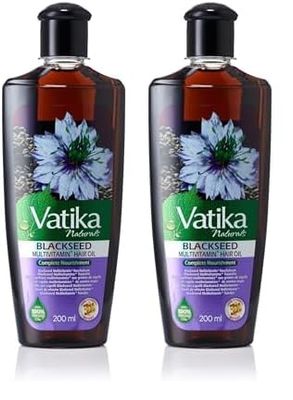 Vatika Naturals Black Seed Enriched Hair Oil - 200ml With Natural & Herbal Extracts, Provides Strengthen & Nourishment, Promotes Strong & Shiny Hair (Pack of 2)