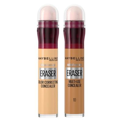 Maybelline New York Instant Eraser, Colour Correcting Concealer Duo, Counteracts Redness, for a Natural Soft-Focus Finish, Dermatologist Tested & Suitable for Sensitive Skin, (Caramel + Yellow)