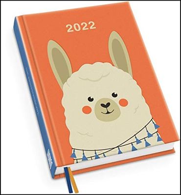 Alpaka Taschenkalender 2022 - Tier-Illustration von Dawid Ryski - Terminplaner mit Wochenkalendarium - Format 11,3 x 16,3 cm