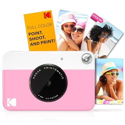 Câmara digital de impressão instantânea Kodak Printomatic: imprime a cores em papel fotográfico ZINK de 5 x 7,6 cm com memória de impressão autocolante