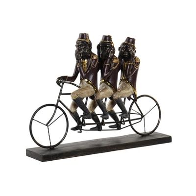 FIGURA RESINA METAL 40X9X31 MONOS BICI NEGRO