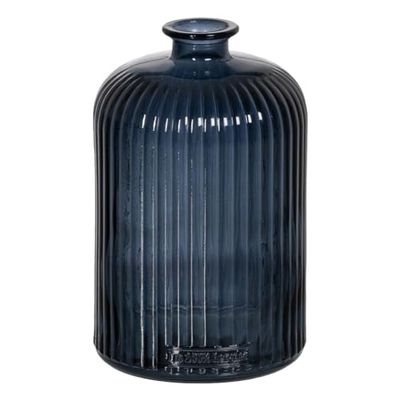 BigBuy Home Vaas, blauw, gerecycled glas, 15 x 15 x 23 cm