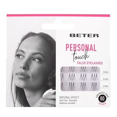 Beter – Ciglia finte n° 60 Personal Touch, extension per ciglia, include colla, vegane e riutilizzabili, pelo sintetico con banda trasparente per un effetto naturale, trucco occhi