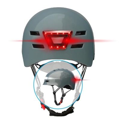 BEEPER - Helm met geïntegreerde voor- en achterlichten Kleur - Grijs, Maat - L