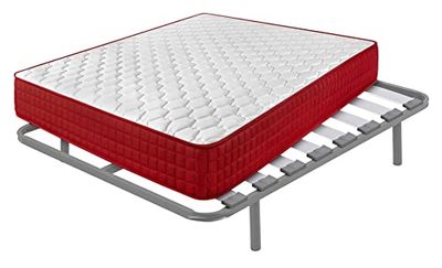 Cama express Colchón Viscoelastico Thermic Plus 20 + Somier Hermes con 5 Patas 25 cm, Espuma con Memoria, Medida : 140 x 190 cm