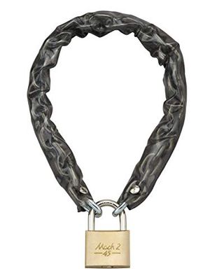 Chaîne Antivol En Acier Cémenté Zingué Avec Cadenas à Clé Pour Vélo - Barrières - Abri De Jardin - Longueur 0,60m - Diamètre 6mm - Gaine PVC - Couleur Noir - THIRARD