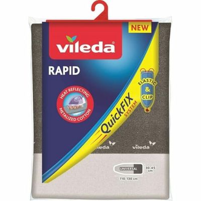 Vileda Rapid Capa para tábua de engomar, 2 camadas, adaptável a todos os tipos de tábuas, medidas: 130 x 45 cm, cor cinza