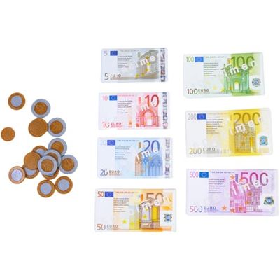 Dohe Educa euromunten en bankbiljetten voor kinderen (1 cent tot €500), educatief spel met vals geld, school- en leermateriaal