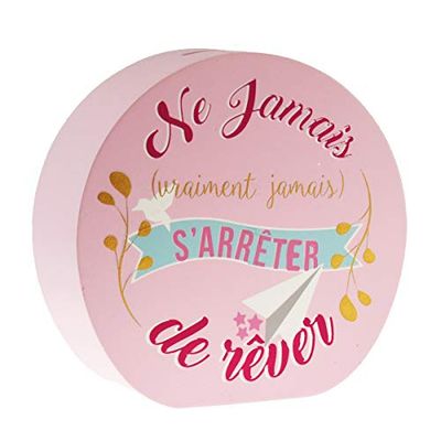 Enesco 700191 spaarpot NE JAMAIS Rever, roze