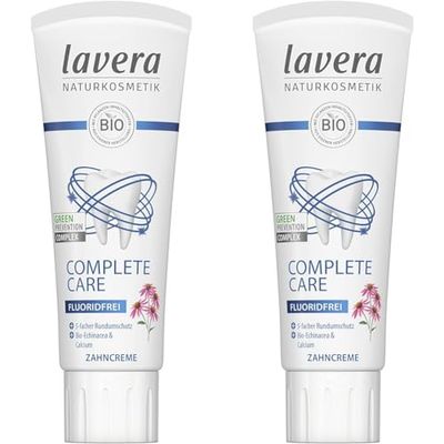 lavera Dentifrice Complete Care sans Fluor Vegan Cosmétiques naturels Ingrédients végétaux bio 100% naturel 75ml (Lot de 2)