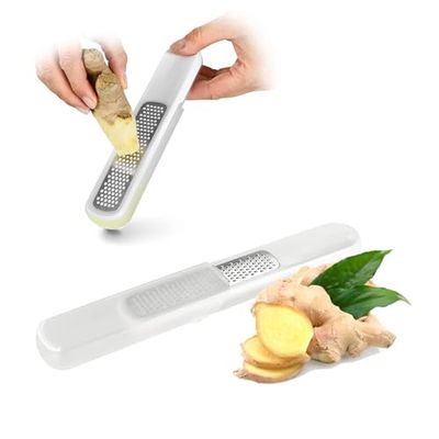 Avilia Râpe 2 en 1 avec filtre intégré pour gingembre ou citron – Idéal pour créer des infusions ou des cocktails – Lames résistantes en acier inoxydable, idéales pour une râpe extra fine, facile à