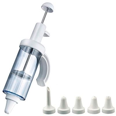 Westmark Siringa Per Dolci E Donut, Con 5 Beccucci, Capacità: 180 Ml, Plastica/Acciaio Inox, 31162260, Trasparente - Bianco