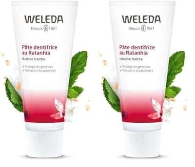 WELEDA - Pâte Dentifrice au Ratanhia - Formule Naturelle pour une Haleine Fraîche - Goût Menthe/Anis - Tube 75 ml (Lot de 2)