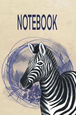 Stylish notebook with zebra, lined A5: Journal A5, Greeting adres tracker, note, shopping list, paper for Work and School