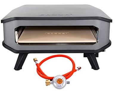 Cozze Gaspizzaoven voor buiten, snel en eenvoudig, ideaal voor pizza's met een diameter van 34 cm, elektronische ontsteking, dubbellaagse hittebestendige uitvoering, 43 cm