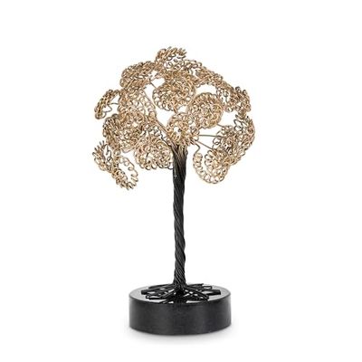 FIGURA ÁRBOL METAL DORADO/NEGRO_20X20X20CM