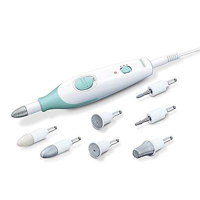 Sanitas SMA 36 - Fresa elettrica per Unghie con 7 Accessori Professionali per Manicure e Pedicure in zaffiro e feltro, Velocità a regolazione continua (3800 - 4600 giri/min)