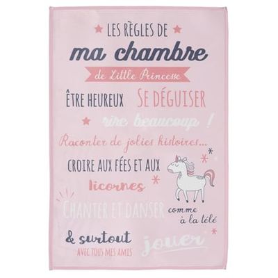 HOME DECO KIDS Alfombra Regles de La Chambre Rosa