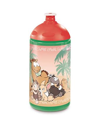 NICI 45457 drinkfles, riemdier, mierenbeer en woestijnvos, 0,5 l, groen
