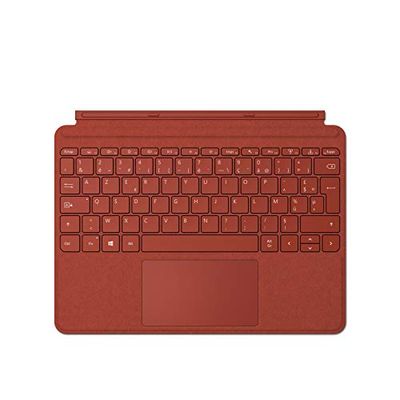 MICROSOFT Surface Go Signature Type Cover - Teclado francés AZERTY - Red Poppy (Alcantara) - Solo Compatible con Surface Go, Surface Go 2 y Surface Go 3