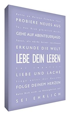 'Little Helper lvlf1624–16 G Feel Good Art Tableau en toile vie Typographie moderne, 60 x 40 cm, VIOLET