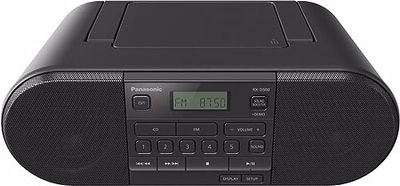 Panasonic RX-D500EG-K Boombox (Radio FM, Altavoz Inalámbrico, Reproductor de CD, Despertador), Negro