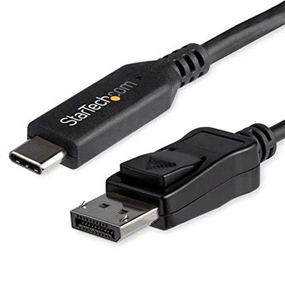 StarTech.com Cable de 1,8m USB-C a DisplayPort 1.4, Adaptador Conversor de Vídeo USB Tipo C a DP 1.4 de 4K/5K/8K con Modo Alt, HBR3/HDR/DSC, Cable DP 8K 60Hz para USB-C/Thunderbolt 3 (CDP2DP146B)