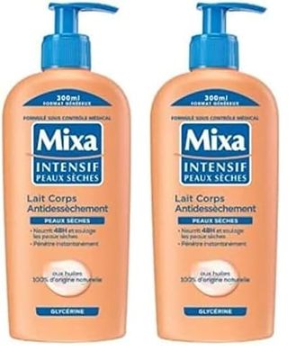 Mixa Intensif Peaux Sèches Lait Corps Anti Dessèchement, 300ml (Lot de 2)