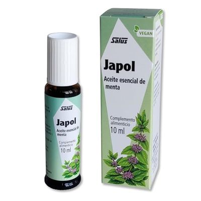 Salus - Japol óleo de menta japonês - complemento alimentar - 10 ml - ajuda às vias respiratórias e combate a dor muscular - feito 100% com óleo essencial de menta japonês