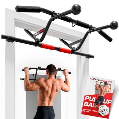 Ultrasport Armhävningsstång, dörrkarmar för upphängning utan borrning – pull-up-bar, armhävningsstång dörr, dörrräckhåll för pull-ups, armhävstång