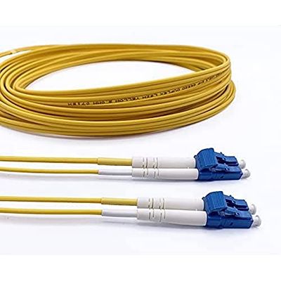 Elfcam® - Câble à Fibre Optique (Jarretière Optique) LC/UPC à LC/UPC, OS2 Monomode Duplex 9/125um (25M)