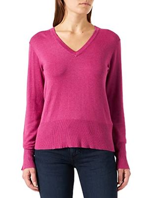 JACK & JONES Jxaretha Soft V-Cuello Knit Noos Suéter, Fucsia, S para Mujer