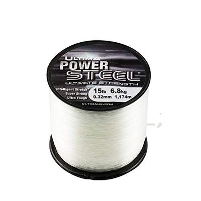 Ultima Unisex E0113 Power Steel Super Strong Mono Fishing Line, Crystal, 0.32 mm-15.0 Lb