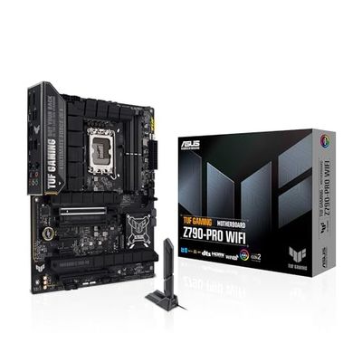 ASUS TUF GAMING Z790-PRO WIFI Carte mère Intel Z790 LGA 1700, ATX DDR5, PCIe 5.0, 4 emplacements M.2, Ethernet Intel 2.5Gb, Wi-Fi 6E, HDMI, DP, USB Type-C, Thunderbolt 4, AEMPII, AI Overclocking, Aura