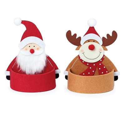 Mopec NA122 Förpackning med 2 korgar Filt Reno och jultomten. 13 x 16 x 9 cm, flerfärgad