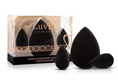 Luvia Beauty Blender Sponge Set - 3 make-up eieren sponsjes in zwart - Super zachte blending spons in 2 maten voor nauwkeurig en groot aanbrengen van cosmetica