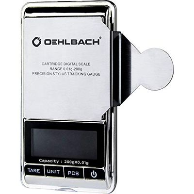 Oehlbach Báscula Digital de precisión de Alta precisión (0,01 Gramos) para Pastillas/Brazo - Frontal de Acero Inoxidable