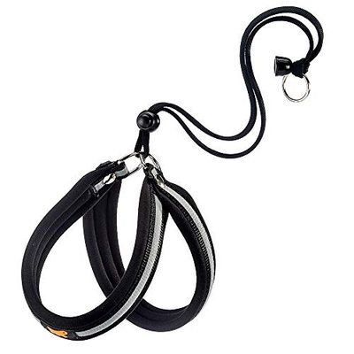 Ferplast Pettorina per Cani di Piccola Taglia AGILA REFLEX 2 Pettorina Cani con Morbida Imbottitura, Veloce e Semplice Sistema di Chiusura con Coulisse, Misura del Torace 32-50 cm. Nero
