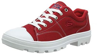 Skechers Roadies-True Roots, Sapatilhas de mulher, Multicolor Red Black Canvas Leather Trim, 41 UE