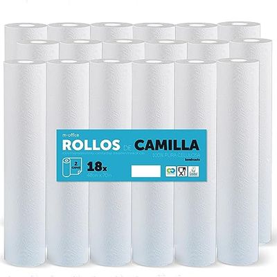 Rotolo per barella, Rotolo di carta per barella per procedure mediche, massaggi, trattamenti estetici e termali, Carta per barella estetica e massaggi (60cm x 70m cellulosa laminata, 18 unità)