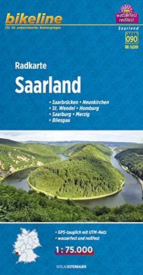 Bikeline Radkarte Saarland 1 : 75 000, wasserfest und reißfest, GPS-tauglich mit UTM-Netz: SLD01