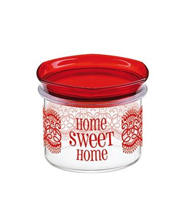 Cosmoplast 2796107, Glass Jar, Red