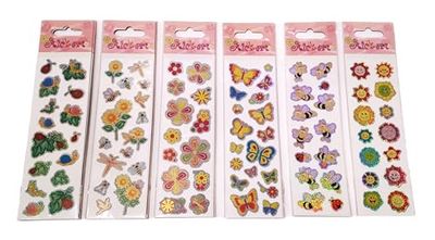12 Card stickers adhesivos con motivos variados de animales y flores, 5 x 16 cm