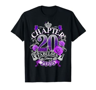 Womens Chapter 20 Fabulous Since 2005 20th Birthday Queen Maglietta